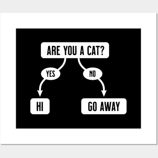 Are You A Cat - Funny, Cute Flowchart Posters and Art